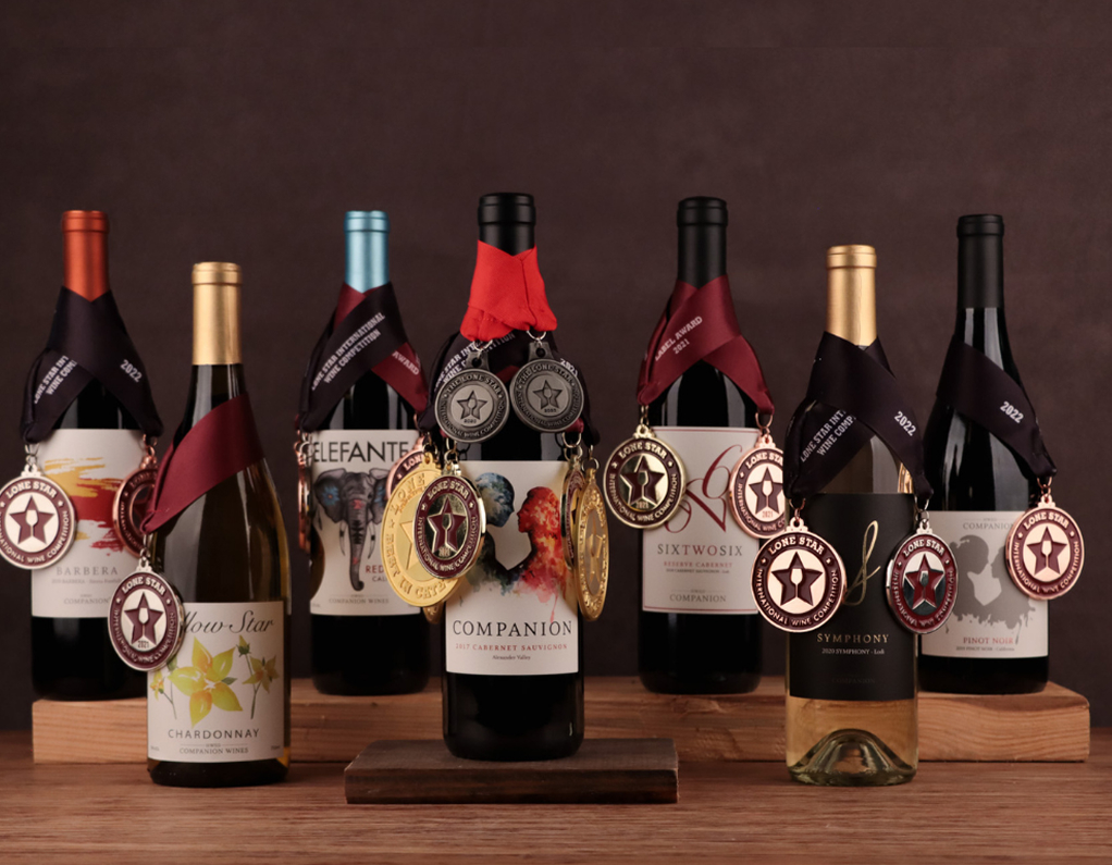 Lineup of award-winning Companion wine bottles